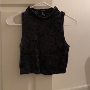 Forever 21 velvet mock neck crop top